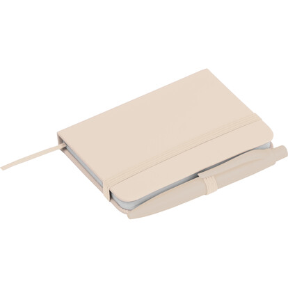 A7 Notizbuch mit Kugelschreiber San Antonio, beige, A-Nr.: 556213 - 02 A7 Notizbuch mit Kugelschreiber San Antonio, beige, A-Nr.: 556213 - 02
