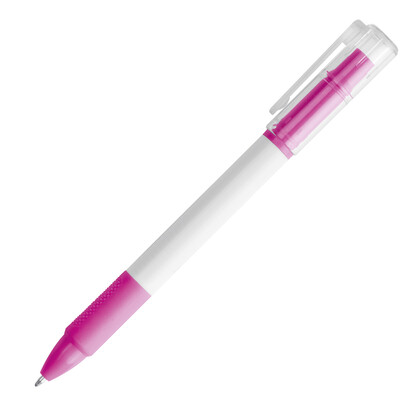 Kugelschreiber mit Textmarker Lens, pink, A-Nr.: 574711 - 02